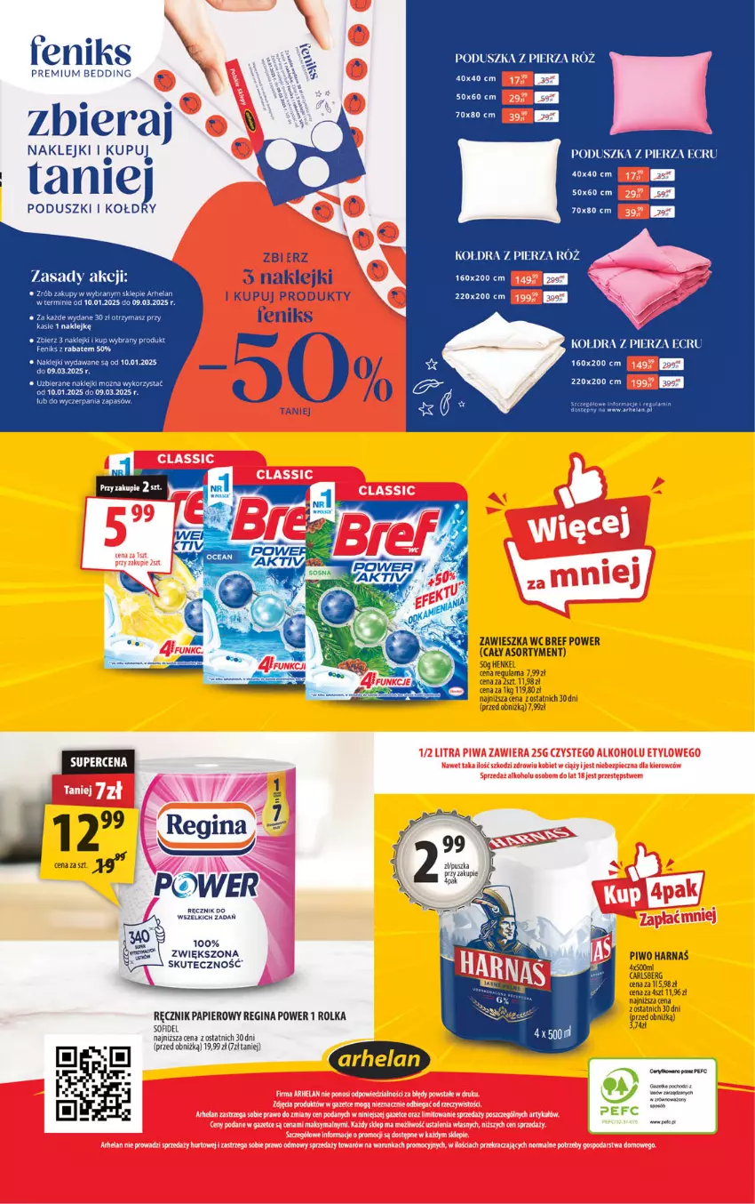 Gazetka promocyjna Arhelan - Gazetka - ważna 10.01 do 19.01.2025 - strona 20 - produkty: Bref, Carlsberg, Gin, Harnaś, Klej, Kołdra, Papier, Piwo, Poduszka, Ręcznik