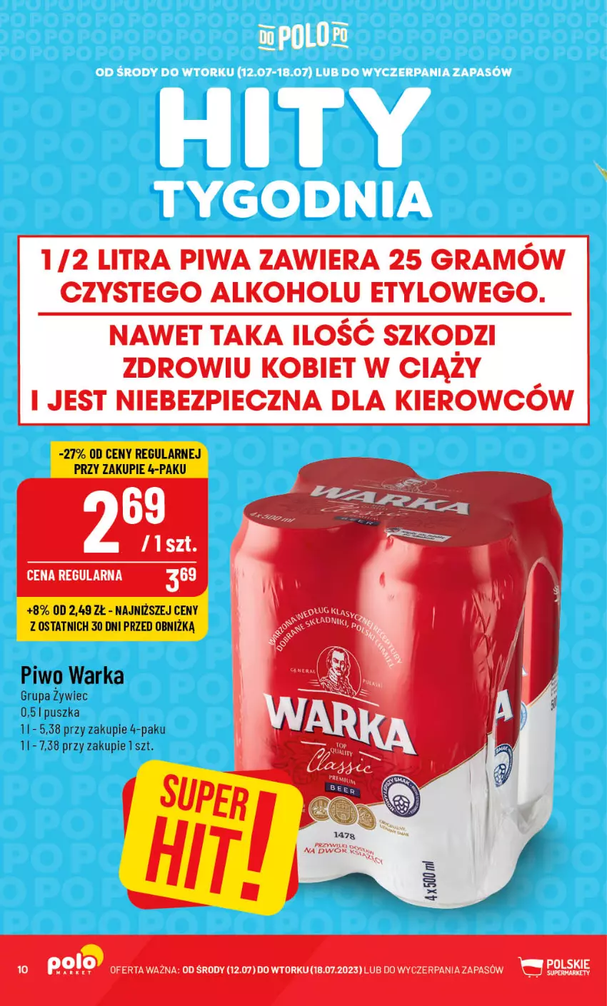 Gazetka promocyjna PoloMarket - Gazetka pomocyjna - ważna 12.07 do 18.07.2023 - strona 10 - produkty: Gra, LG, Piec, Piwa, Piwo, Warka