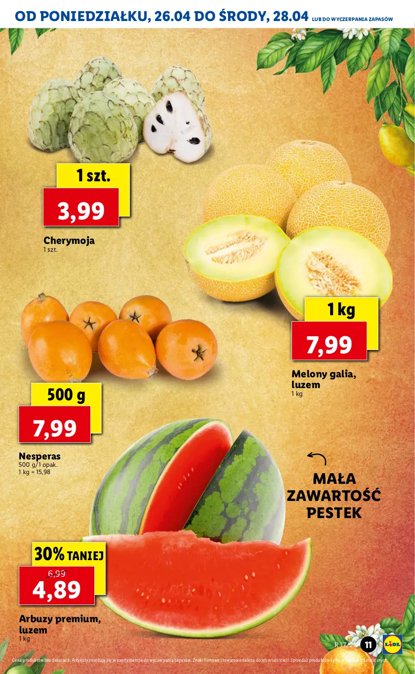 Gazetka promocyjna Lidl - GAZETKA - ważna 26.04 do 28.04.2021 - strona 11 - produkty: Arbuz, Melon, Stek