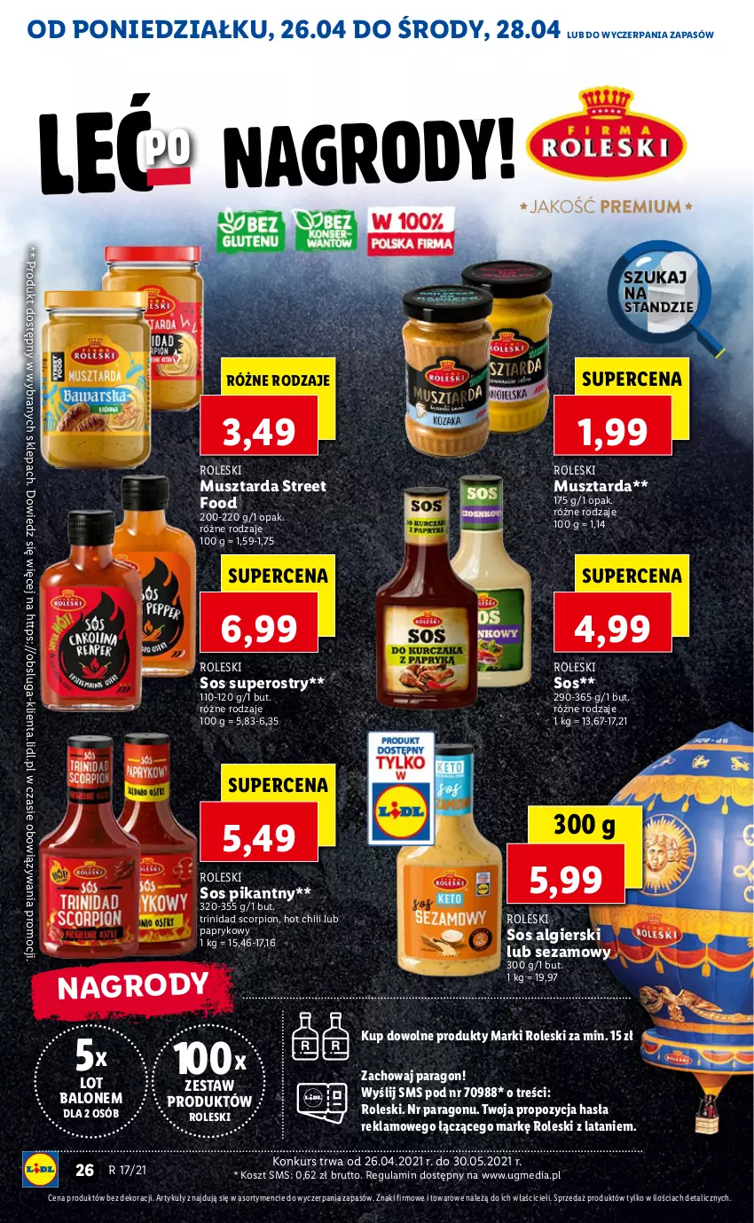 Gazetka promocyjna Lidl - GAZETKA - ważna 26.04 do 28.04.2021 - strona 26 - produkty: Kosz, LG, Mus, Musztarda, Sezam, Sos