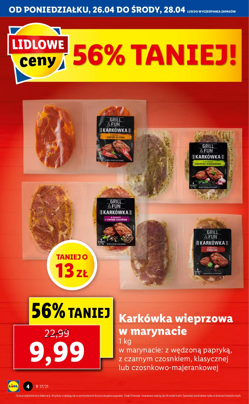 Gazetka promocyjna Lidl - GAZETKA - ważna 26.04 do 28.04.2021 - strona 4 - produkty: Karkówka wieprzowa