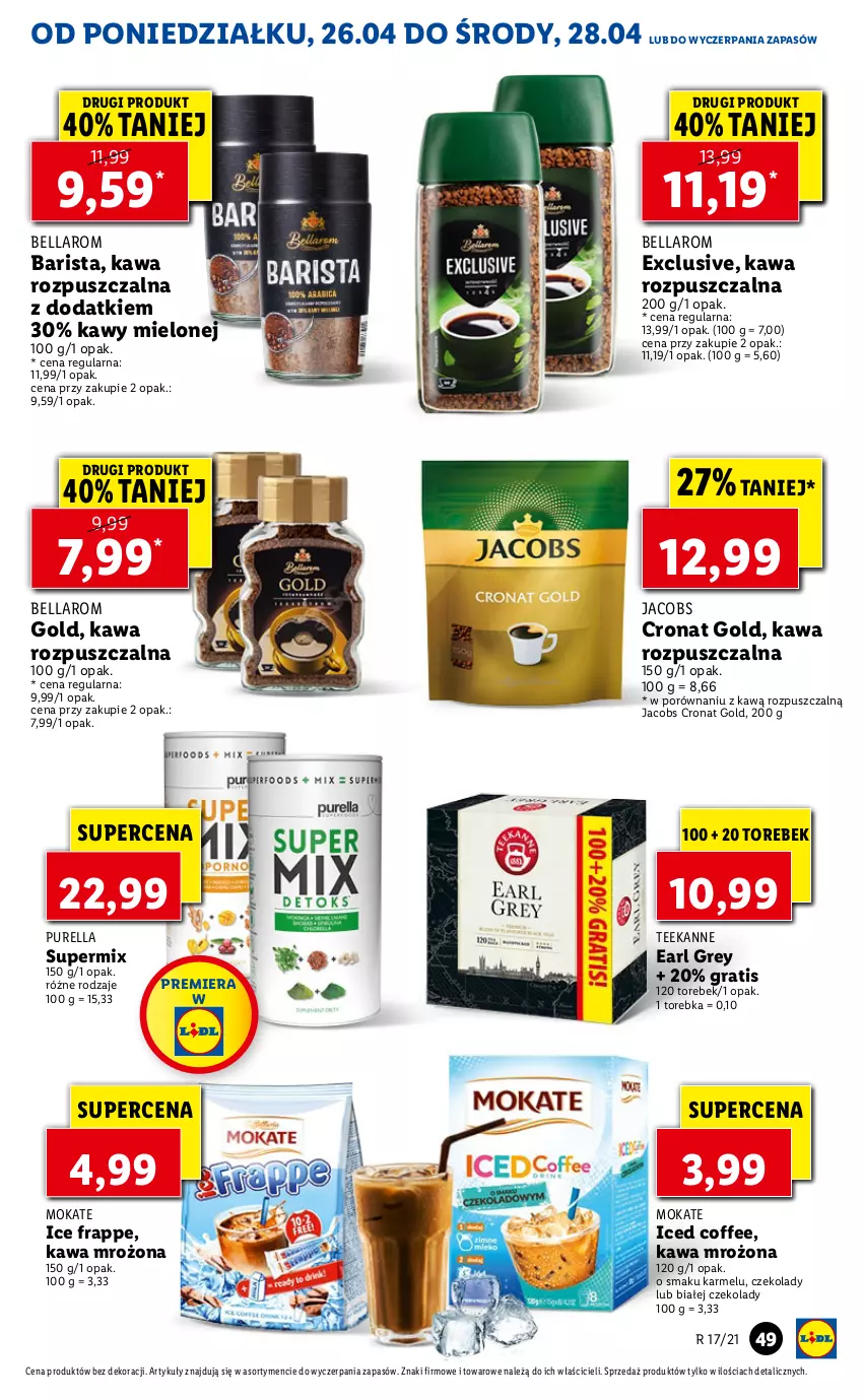 Gazetka promocyjna Lidl - GAZETKA - ważna 26.04 do 28.04.2021 - strona 49 - produkty: Bell, Bella, Earl Grey, Gra, Jacobs, Kawa, Kawa rozpuszczalna, Por, Pur, Teekanne, Torebka