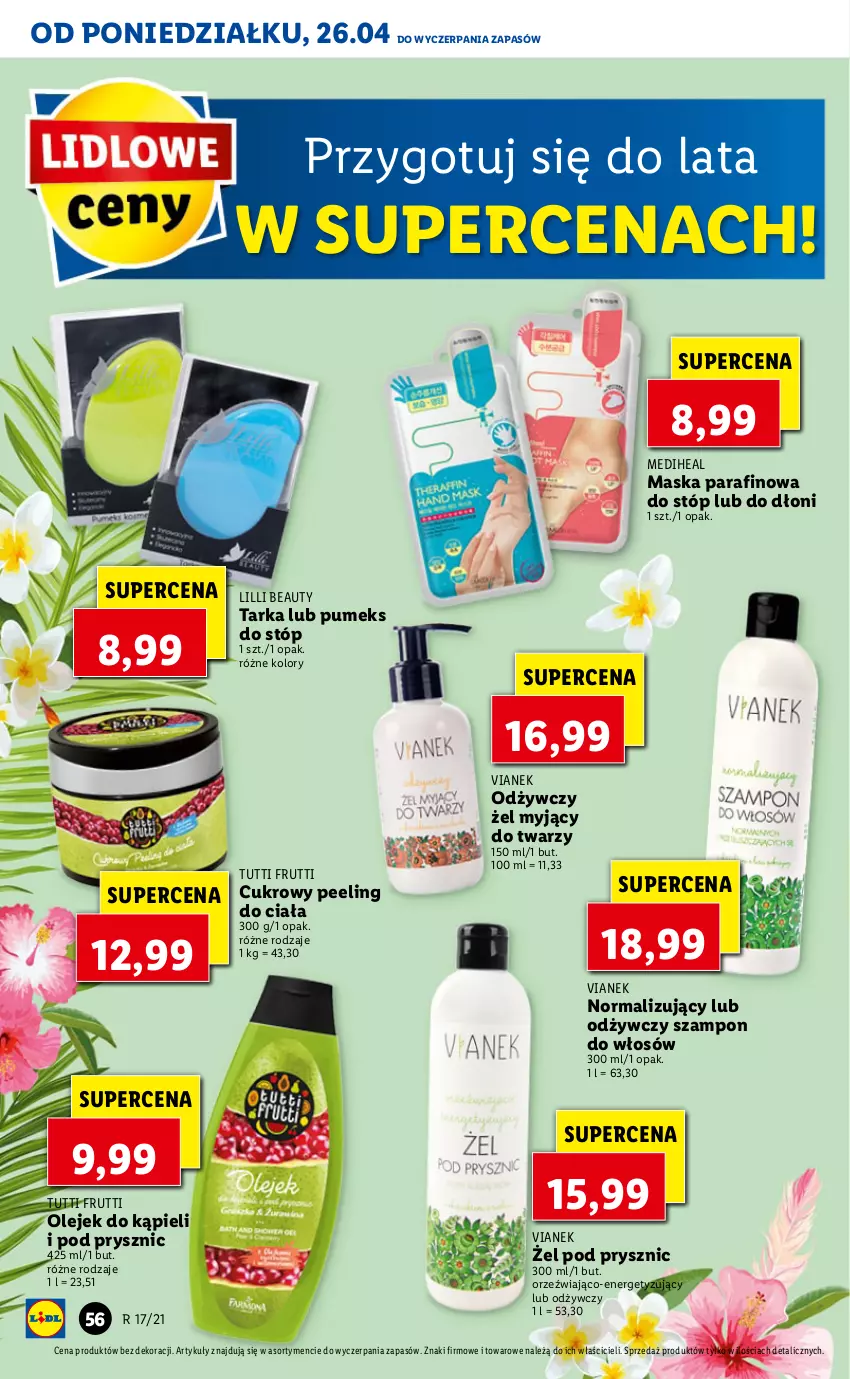 Gazetka promocyjna Lidl - GAZETKA - ważna 26.04 do 28.04.2021 - strona 56 - produkty: Cukrowy peeling, Maska, Olej, Peeling, Pumeks, Szampon, Tarka