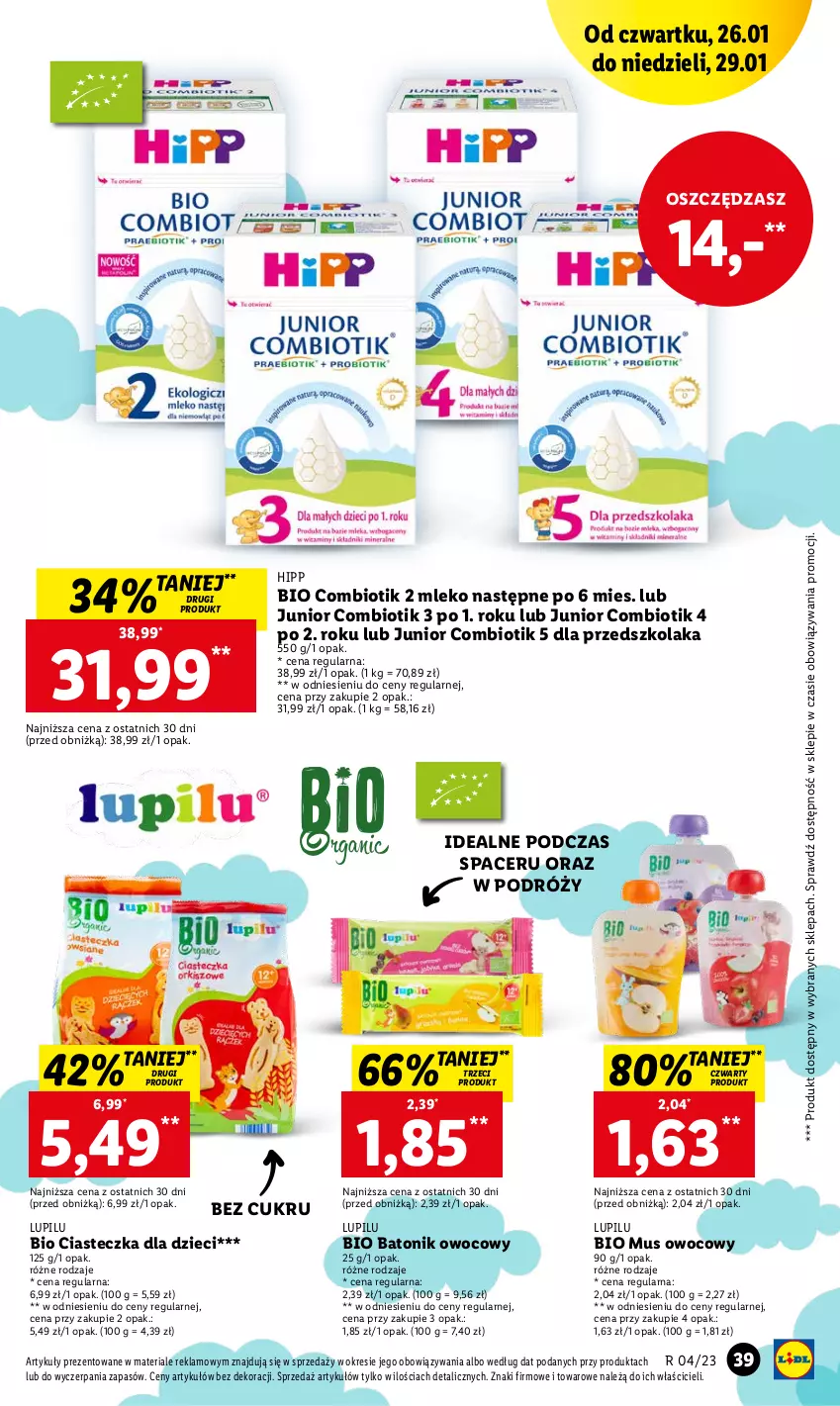 Gazetka promocyjna Lidl - GAZETKA - ważna 26.01 do 29.01.2023 - strona 43 - produkty: Acer, Baton, Bio Batonik, Dzieci, HiPP, Hipp Bio, Mleko, Mus, O nas, Tonik