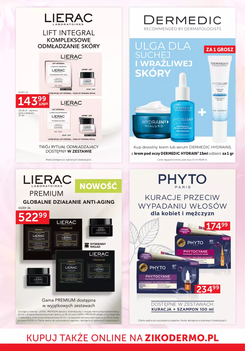 Gazetka promocyjna Ziko - Gazetka Ziko Dermo - ważna 05.03 do 20.03.2024 - strona 10 - produkty: Dermedic, Krem pod oczy, LG, Lierac, Rum, Ser, Serum, Szampon