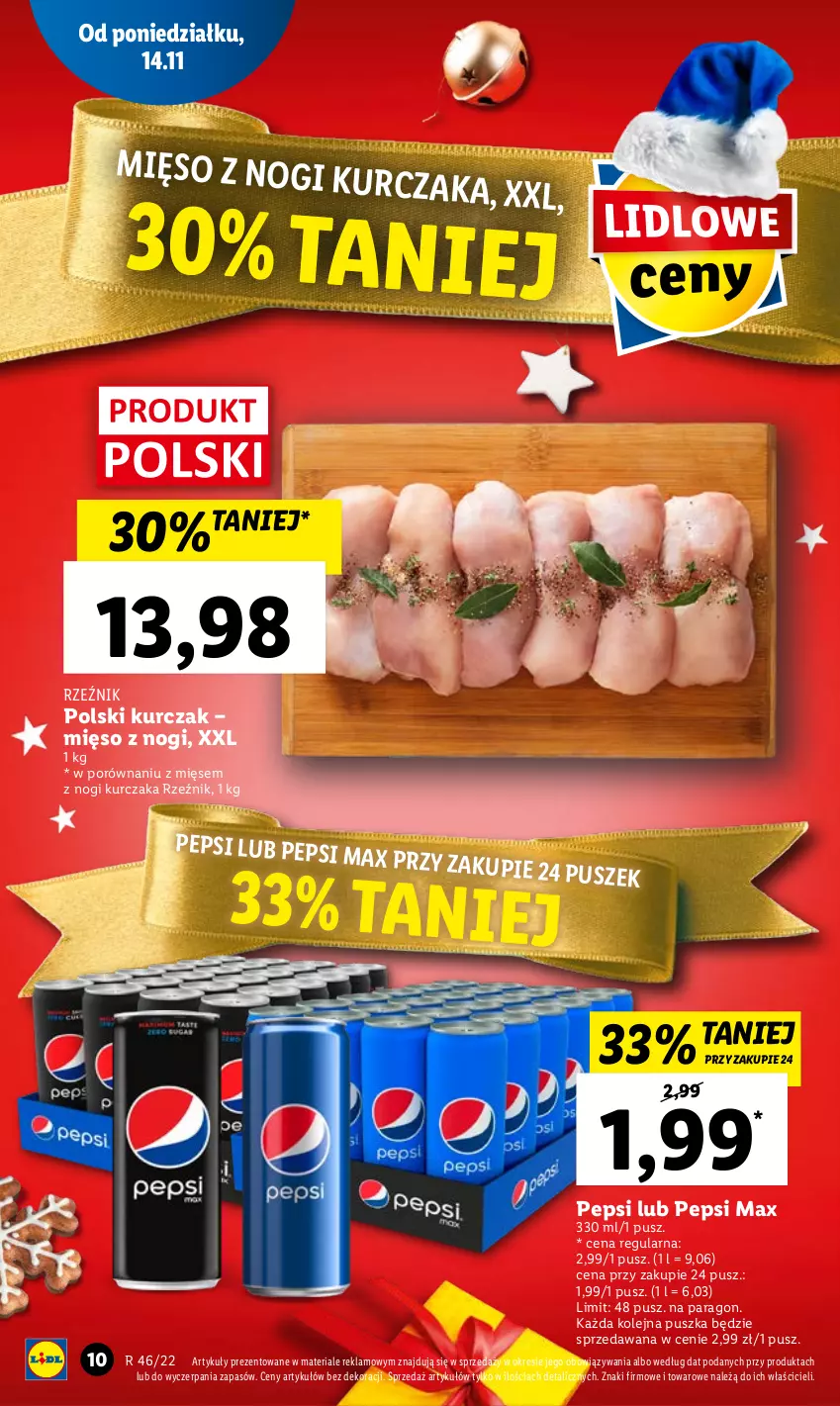 Gazetka promocyjna Lidl - GAZETKA - ważna 14.11 do 16.11.2022 - strona 16 - produkty: Kurczak, Mięso, Olej, Pepsi, Pepsi max, Por