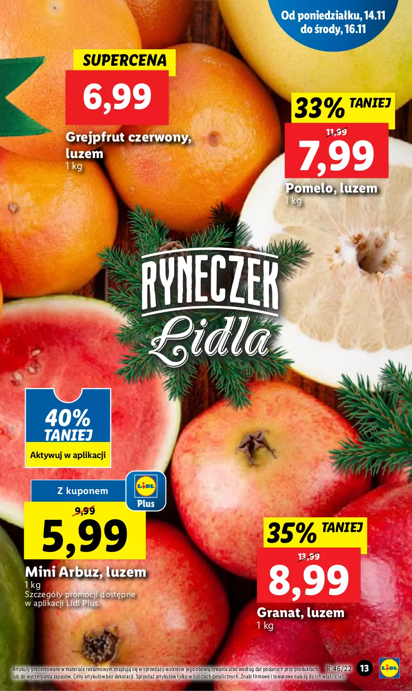 Gazetka promocyjna Lidl - GAZETKA - ważna 14.11 do 16.11.2022 - strona 19 - produkty: Arbuz, Gra, Granat, Grejpfrut, Pomelo