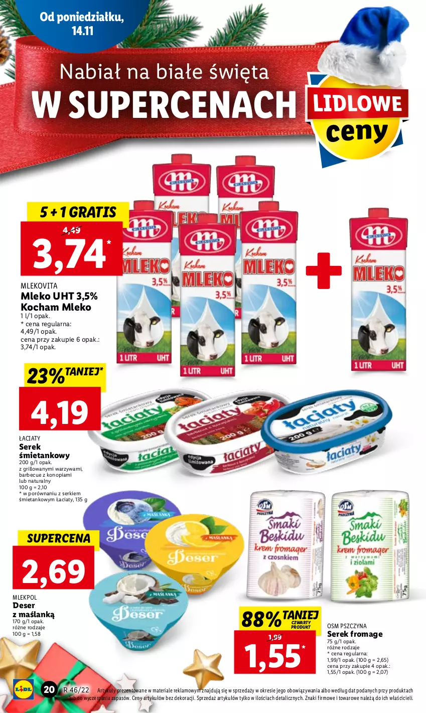 Gazetka promocyjna Lidl - GAZETKA - ważna 14.11 do 16.11.2022 - strona 30 - produkty: Deser, Gra, Grill, Koc, Mleko, Mlekovita, Por, Ser, Serek, Warzywa