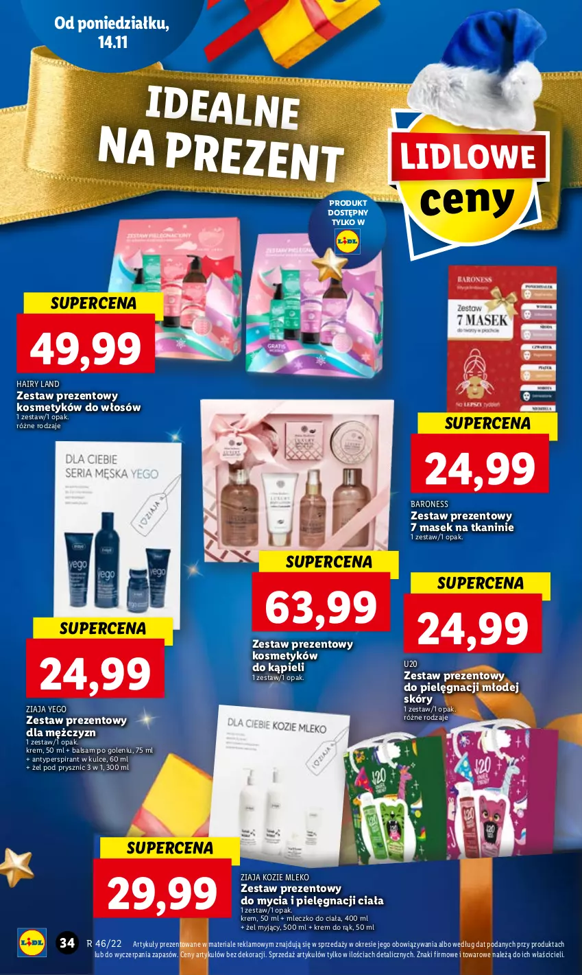 Gazetka promocyjna Lidl - GAZETKA - ważna 14.11 do 16.11.2022 - strona 44 - produkty: Antyperspirant, Balsam po goleniu, Krem do rąk, Mleczko, Mleczko do ciała, Mleko, Zestaw prezentowy, Ziaja