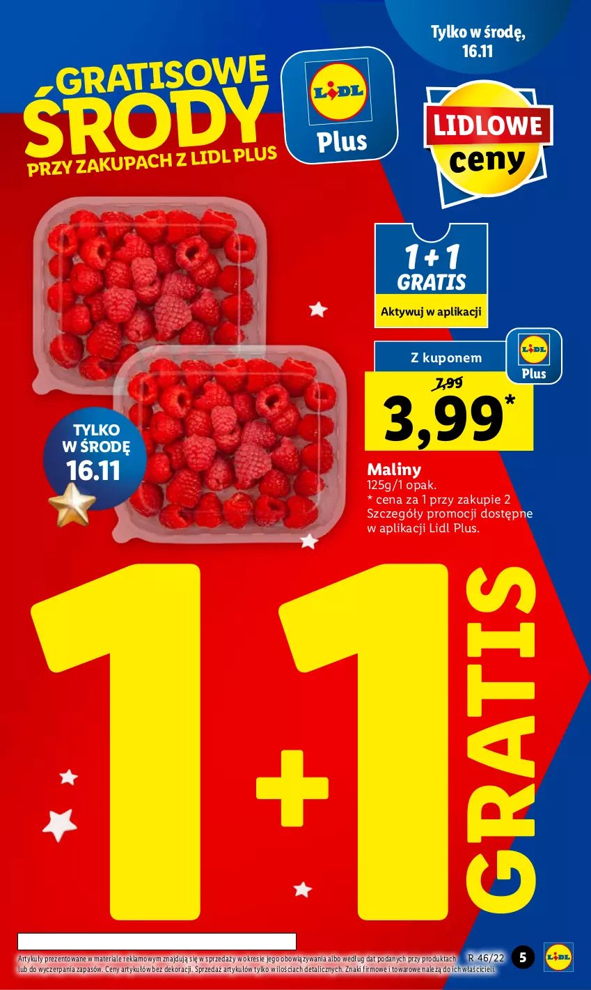 Gazetka promocyjna Lidl - GAZETKA - ważna 14.11 do 16.11.2022 - strona 5 - produkty: Gra, Maliny