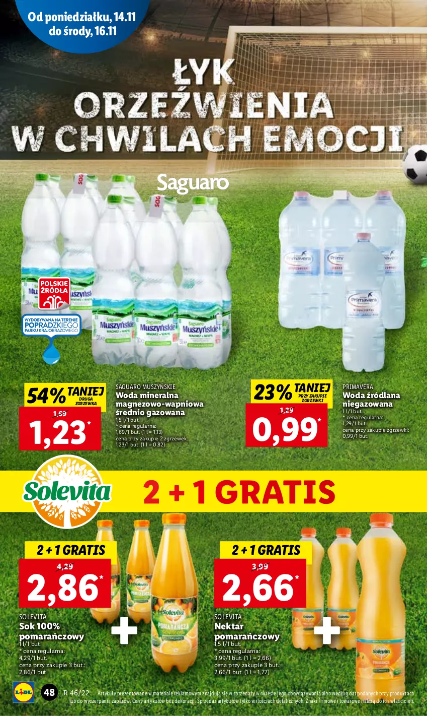 Gazetka promocyjna Lidl - GAZETKA - ważna 14.11 do 16.11.2022 - strona 58 - produkty: Gra, LANA, Magnez, Mus, Nektar, Prima, Primavera, Sok, Woda, Woda mineralna