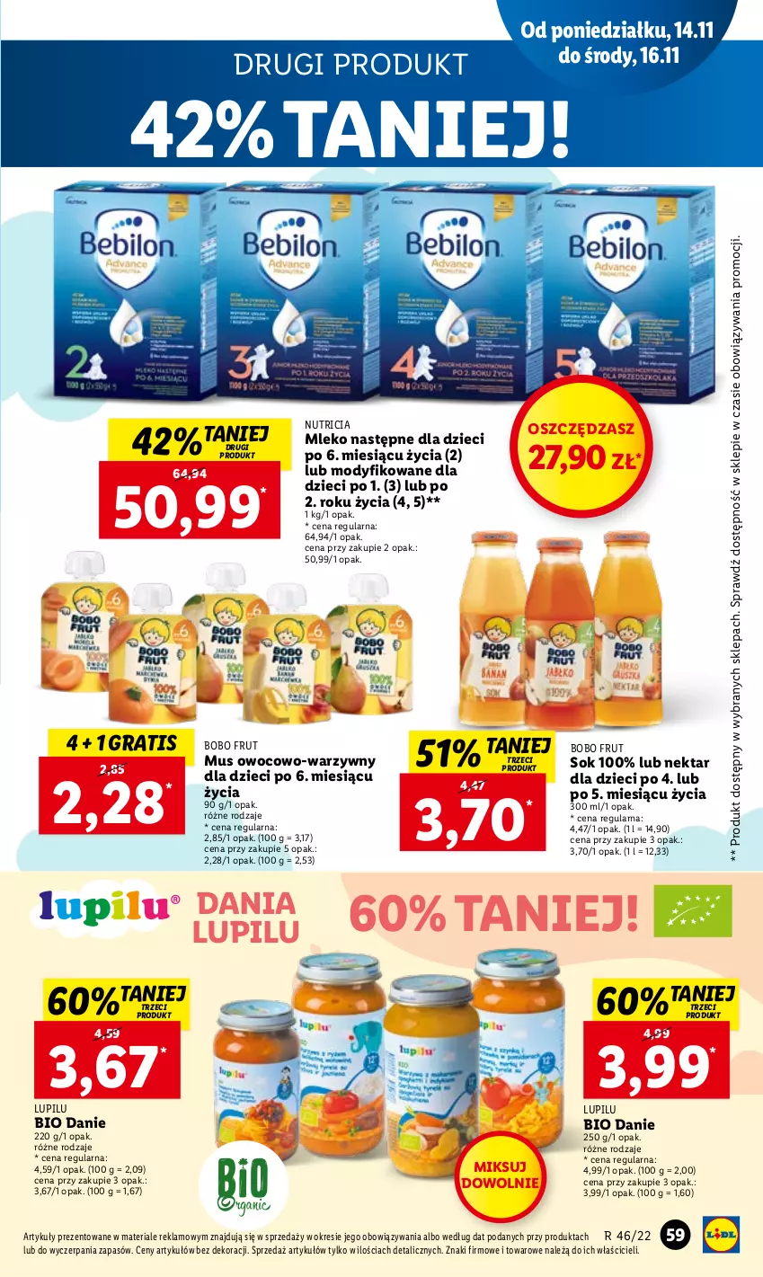 Gazetka promocyjna Lidl - GAZETKA - ważna 14.11 do 16.11.2022 - strona 69 - produkty: Dzieci, Gra, Mleko, Mus, Nektar, O nas, Sok