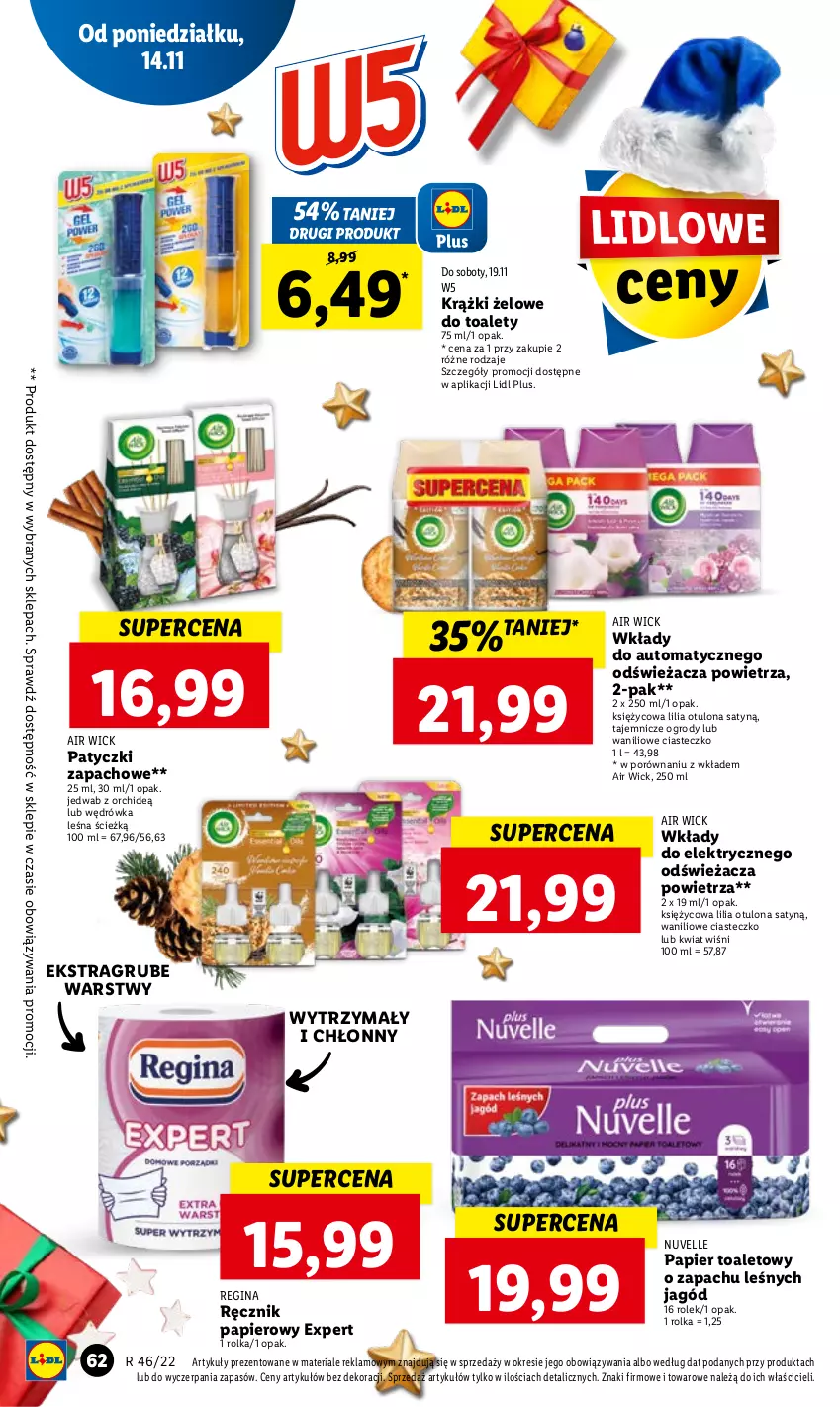 Gazetka promocyjna Lidl - GAZETKA - ważna 14.11 do 16.11.2022 - strona 72 - produkty: Air Wick, Gin, Papier, Papier toaletowy, Por, Ręcznik