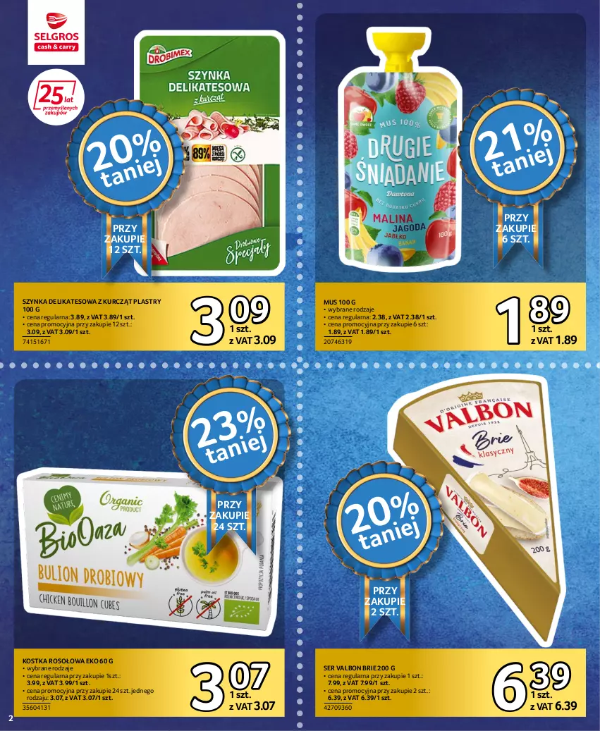 Gazetka promocyjna Selgros - Extra Oferta - ważna 14.07 do 27.07.2022 - strona 2 - produkty: Brie, Mus, Ser, Szynka, Szynka delikatesowa