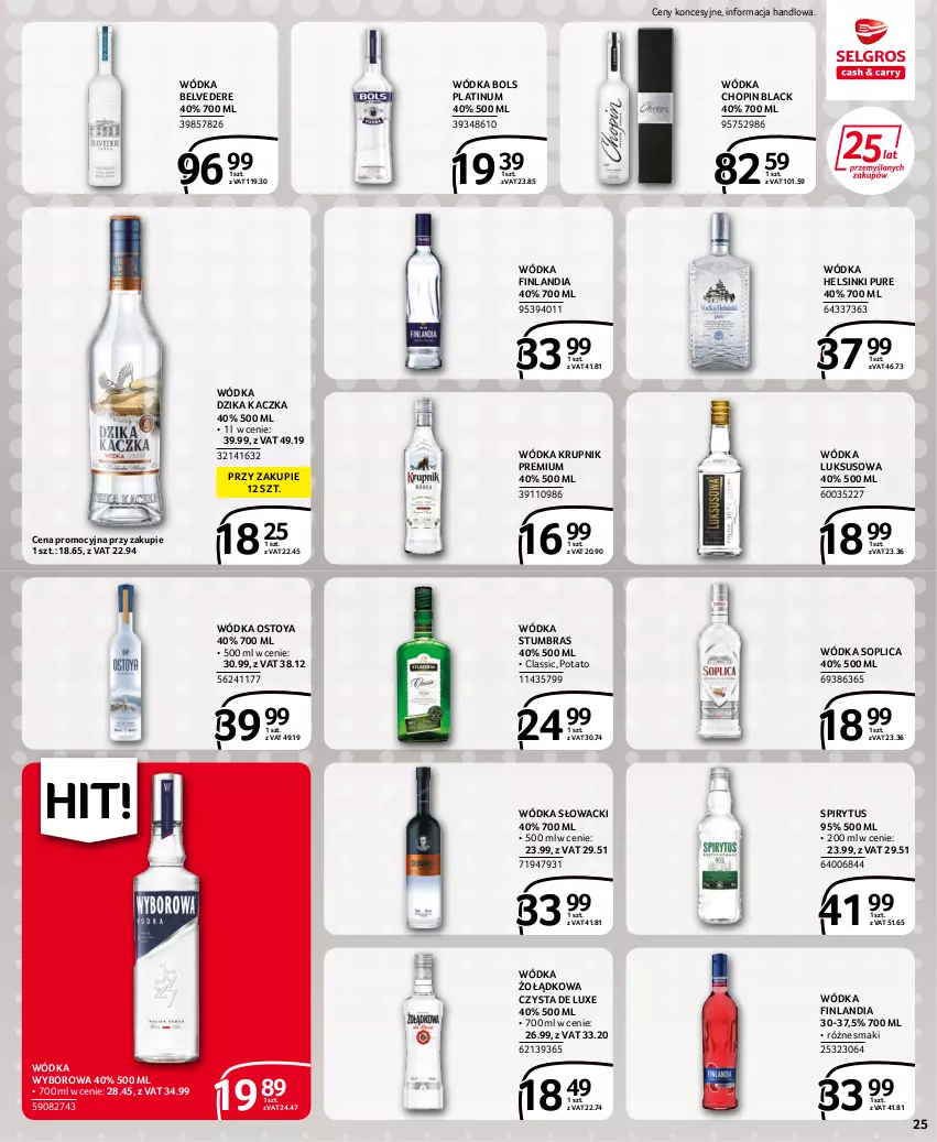 Gazetka promocyjna Selgros - Extra Oferta - ważna 14.07 do 27.07.2022 - strona 25 - produkty: Bols, Finlandia, Kaczka, Krupnik, Lack, Pur, Soplica, Wódka, Wyborowa