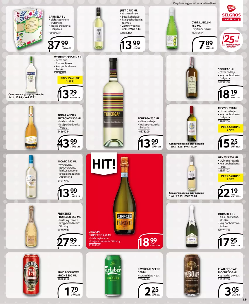 Gazetka promocyjna Selgros - Extra Oferta - ważna 14.07 do 27.07.2022 - strona 29 - produkty: Carlsberg, Gry, Piwo, Prosecco, Tokaji