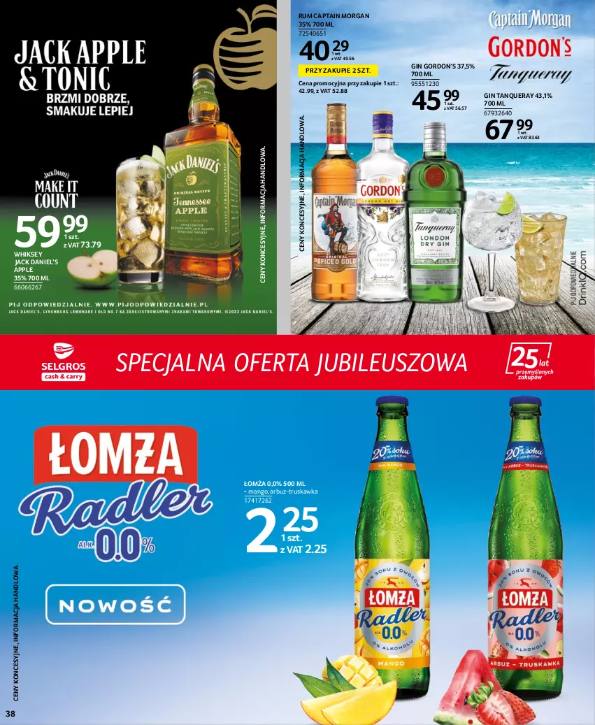 Gazetka promocyjna Selgros - Extra Oferta - ważna 14.07 do 27.07.2022 - strona 38 - produkty: Arbuz, Captain Morgan, Gin, Mango, Rum