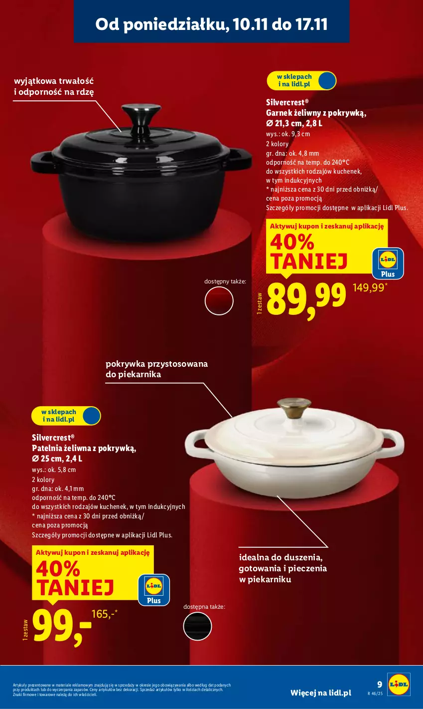 Gazetka promocyjna Lidl - GAZETKA - ważna 10.11 do 15.11.2025 - strona 13 - produkty: Garnek, Patelnia, Piec, Piekarnik, Por, Silvercrest
