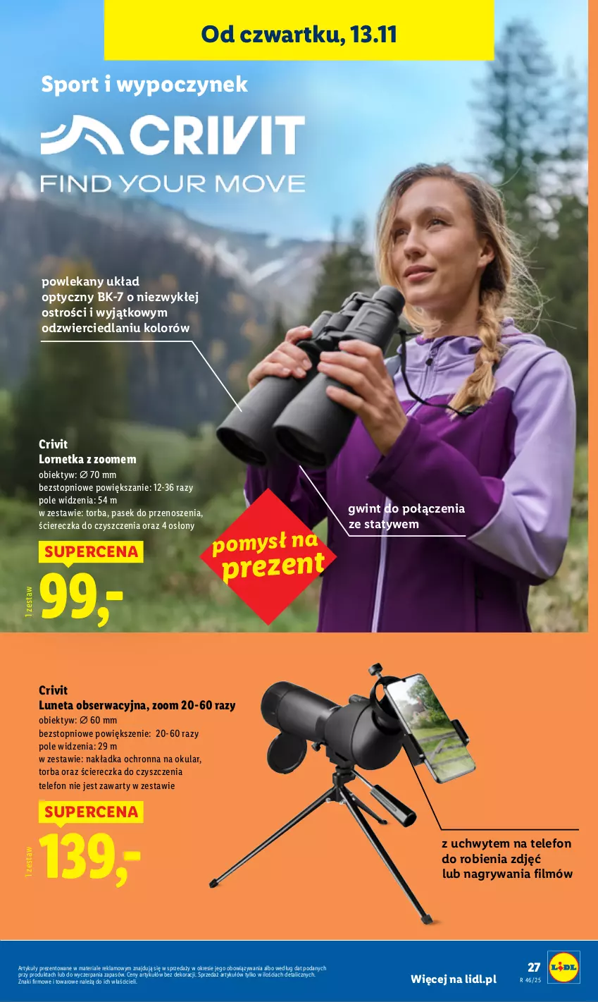 Gazetka promocyjna Lidl - GAZETKA - ważna 10.11 do 15.11.2025 - strona 31 - produkty: Gry, Lornetka, Obiektyw, Pasek, Por, Ser, Sport, Telefon, Top, Torba