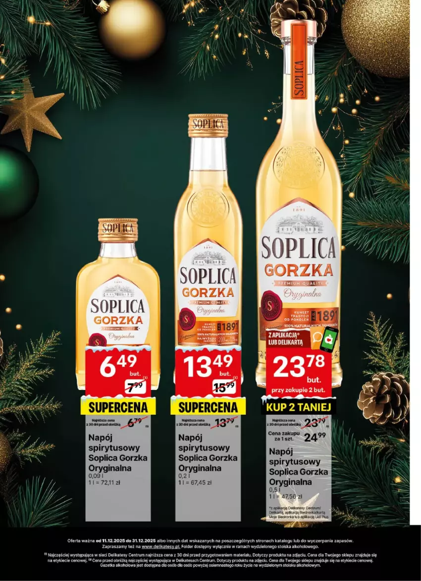 Gazetka promocyjna Delikatesy Centrum - Delibarek DC50-DC51-DC52 - ważna 11.12 do 31.12.2025 - strona 17 - produkty: Dron, Gin, Koc, Napój, Rama, Rum, Soplica