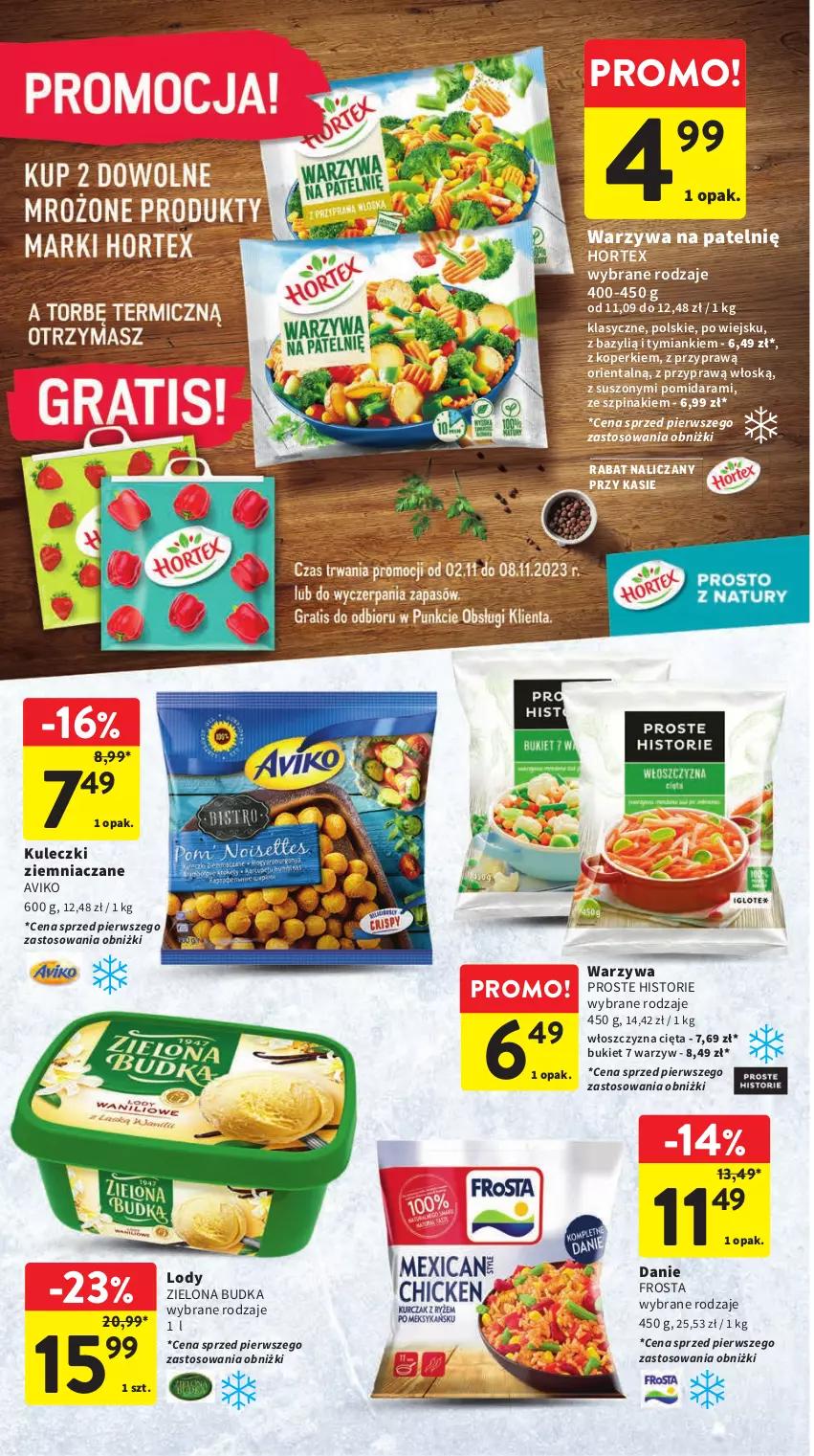 Gazetka promocyjna Intermarche - Gazetka Intermarche - ważna 02.11 do 08.11.2023 - strona 22 - produkty: Bazyl, Bukiet, Frosta, Hortex, Lody, Szpinak, Warzywa, Zielona Budka