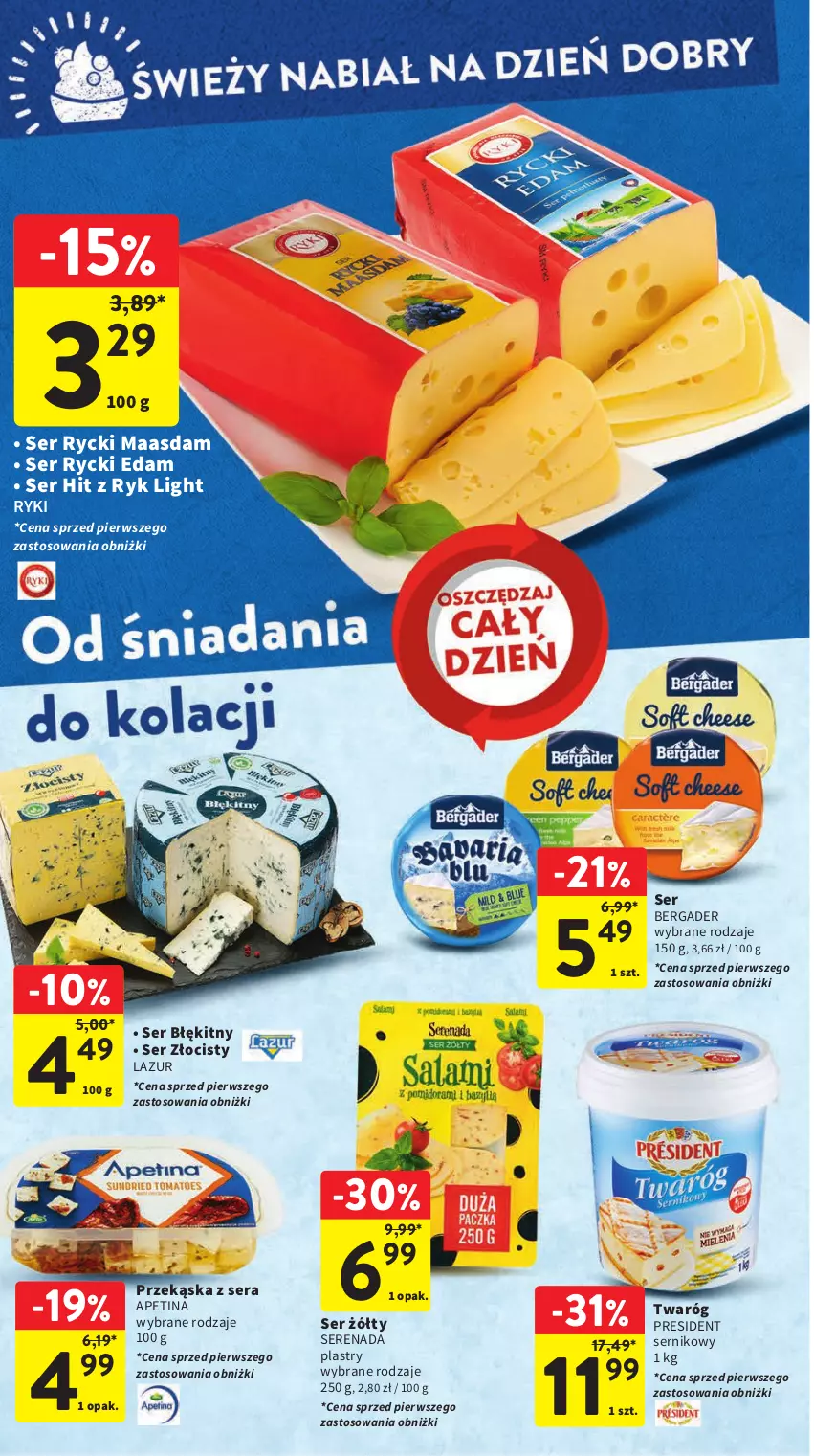 Gazetka promocyjna Intermarche - Gazetka Intermarche - ważna 02.11 do 08.11.2023 - strona 24 - produkty: Edam, Lazur, Maasdam, Rycki Edam, Ser, Twaróg