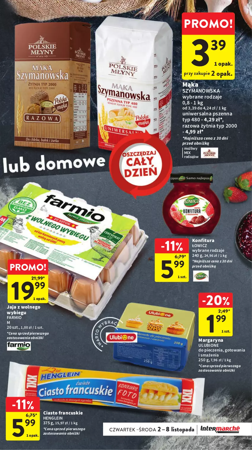 Gazetka promocyjna Intermarche - Gazetka Intermarche - ważna 02.11 do 08.11.2023 - strona 27 - produkty: Ciasto francuskie, Fa, Jaja, Jaja z wolnego wybiegu, Konfitura, Mąka, Margaryna, Piec, Top