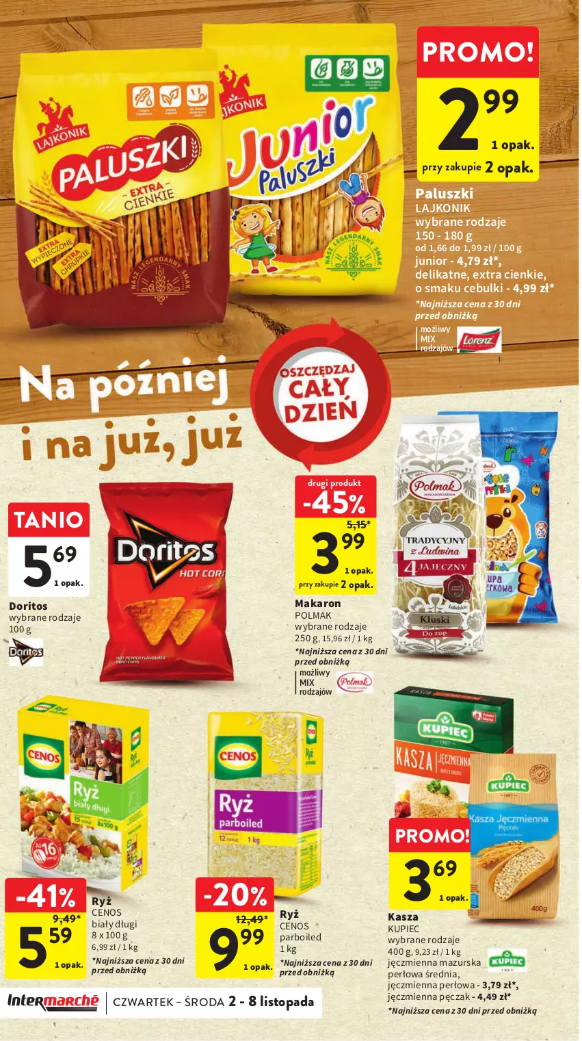 Gazetka promocyjna Intermarche - Gazetka Intermarche - ważna 02.11 do 08.11.2023 - strona 32 - produkty: Cenos, Kasza, Kupiec, Lajkonik, Makaron, Olma, Piec, Ryż, Top