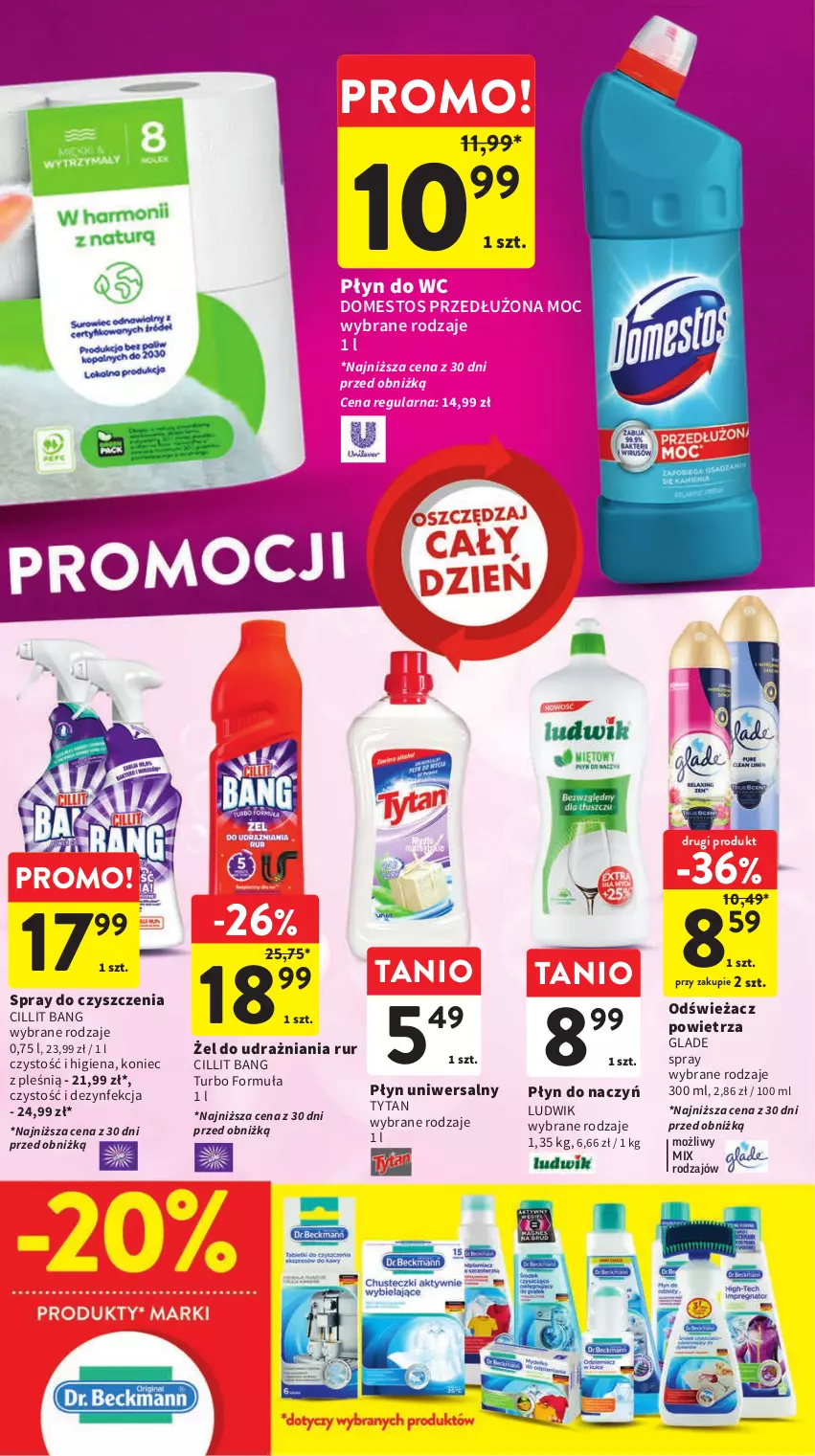 Gazetka promocyjna Intermarche - Gazetka Intermarche - ważna 02.11 do 08.11.2023 - strona 37 - produkty: Cillit Bang, Dezynfekcja, Domestos, Ludwik, Odświeżacz powietrza, Płyn do wc, Spray do czyszczenia, Tytan