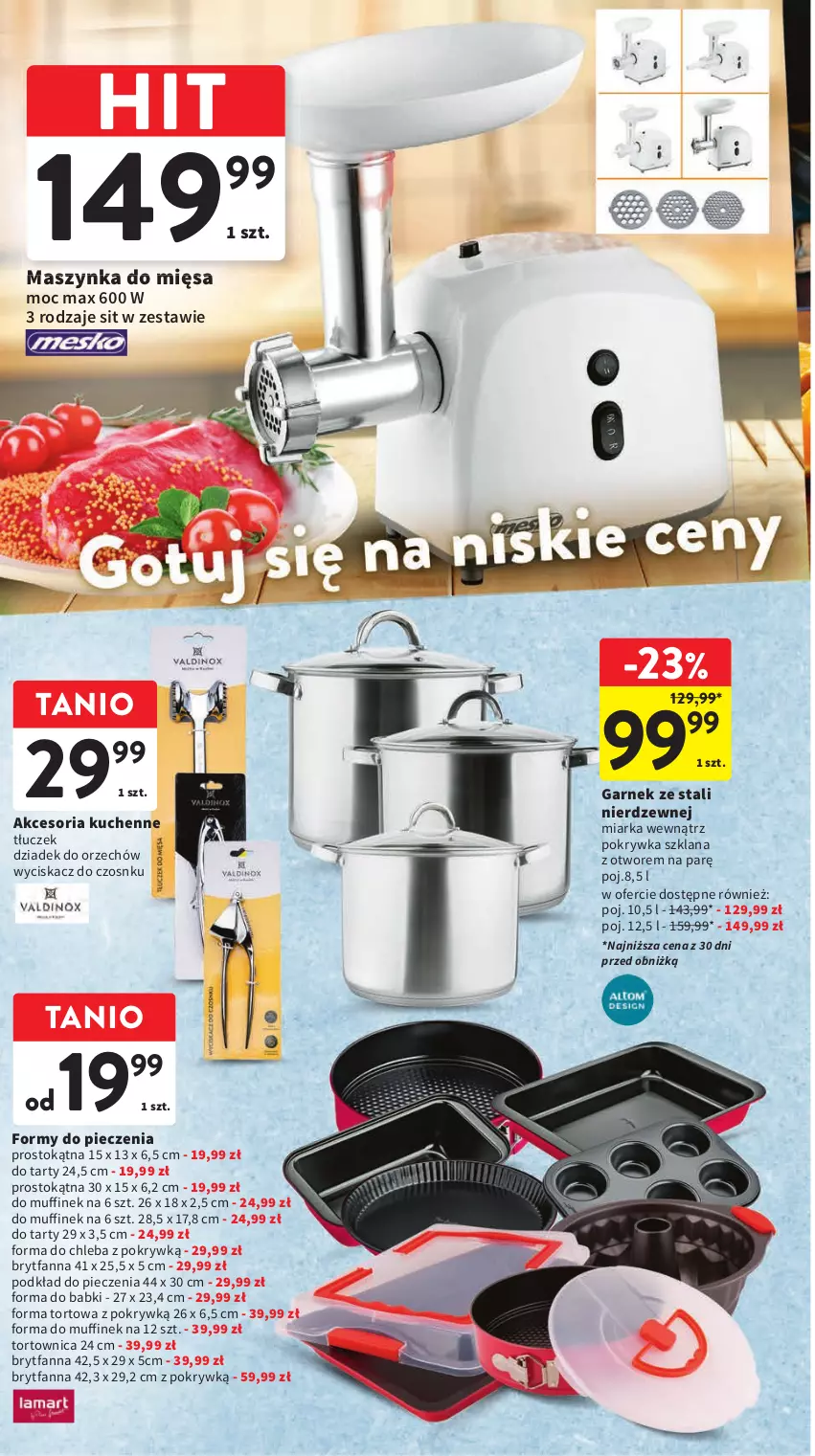 Gazetka promocyjna Intermarche - Gazetka Intermarche - ważna 02.11 do 08.11.2023 - strona 40 - produkty: Chleb, Dziadek do orzechów, Fa, Garnek, LANA, Maszynka, Miarka, Piec, Podkład, Pokrywka szklana, Szynka, Tłuczek, Tortownica