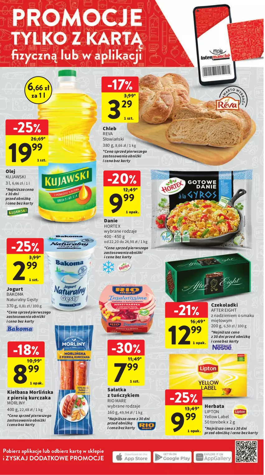 Gazetka promocyjna Intermarche - Gazetka Intermarche - ważna 02.11 do 08.11.2023 - strona 8 - produkty: Bakoma, Chleb, Herbata, Hortex, Jogurt, Kiełbasa, Kujawski, Kurczak, Lipton, Morliny, Olej, Rio Mare, Sałat, Sałatka, Tuńczyk