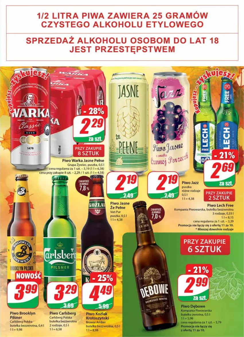 Gazetka promocyjna Dino - Gazetka - ważna 12.10 do 18.10.2022 - strona 17 - produkty: Carlsberg, Fa, Piwo, Pur, Warka