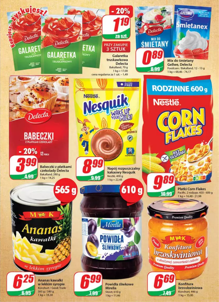 Gazetka promocyjna Dino - Gazetka - ważna 12.10 do 18.10.2022 - strona 7 - produkty: Ananas, Babeczki, Bakalland, Cif, Corn flakes, Delecta, Kakao, Kawa, Konfitura, Napój, Nesquik, Syrop