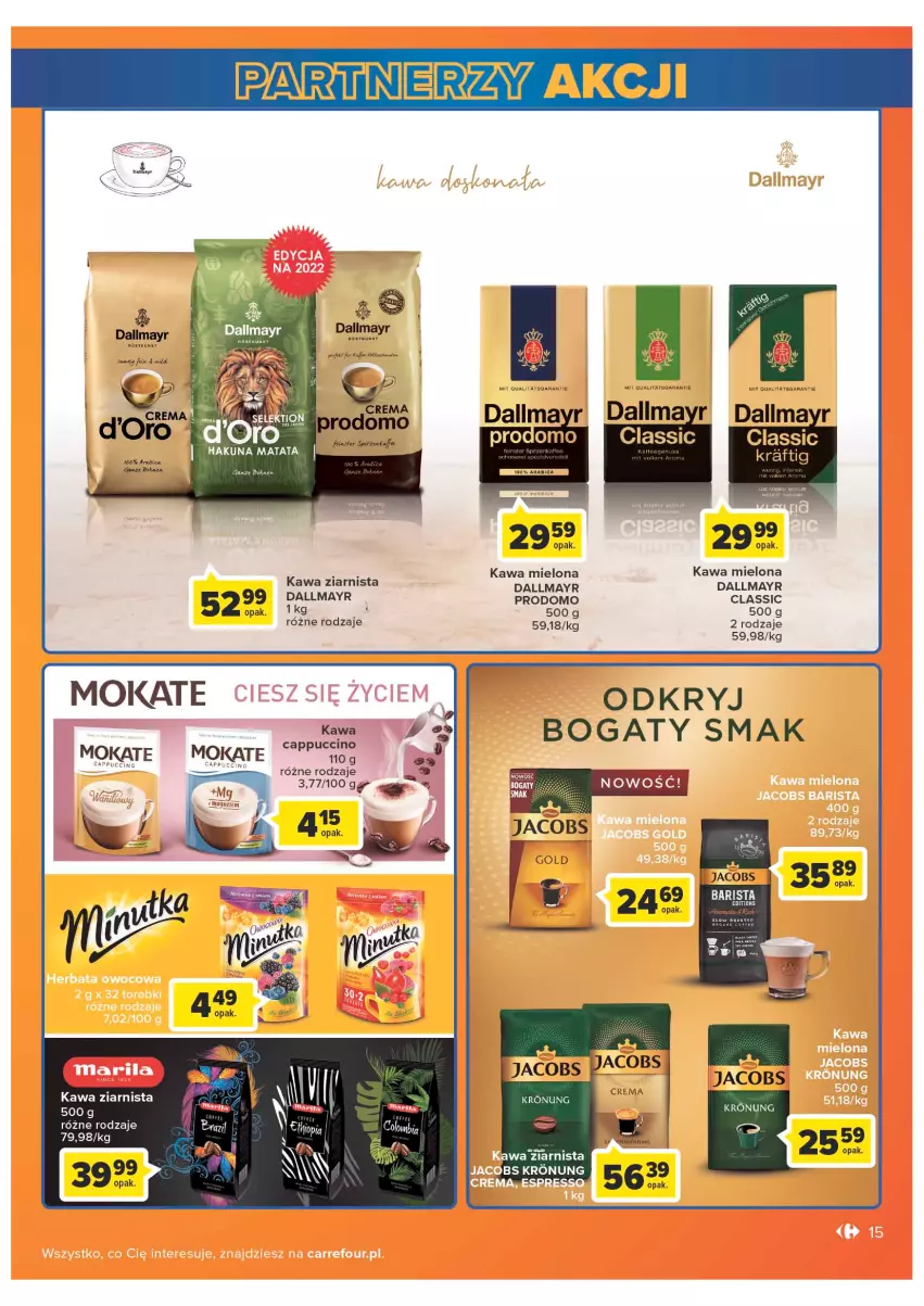 Gazetka promocyjna Carrefour - Gazetka Carrefour - ważna 05.07 do 30.07.2022 - strona 15 - produkty: Cappuccino, Dallmayr, Kawa, Kawa mielona, Kawa ziarnista