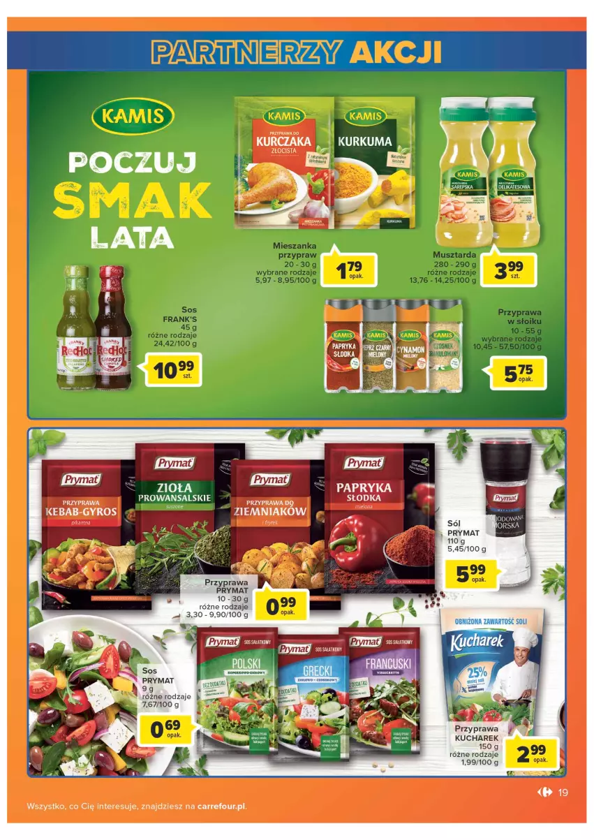 Gazetka promocyjna Carrefour - Gazetka Carrefour - ważna 05.07 do 30.07.2022 - strona 19 - produkty: Gyros, Kebab, Kucharek, Kurczak, Kurkuma, Prymat, Sałat, Sos