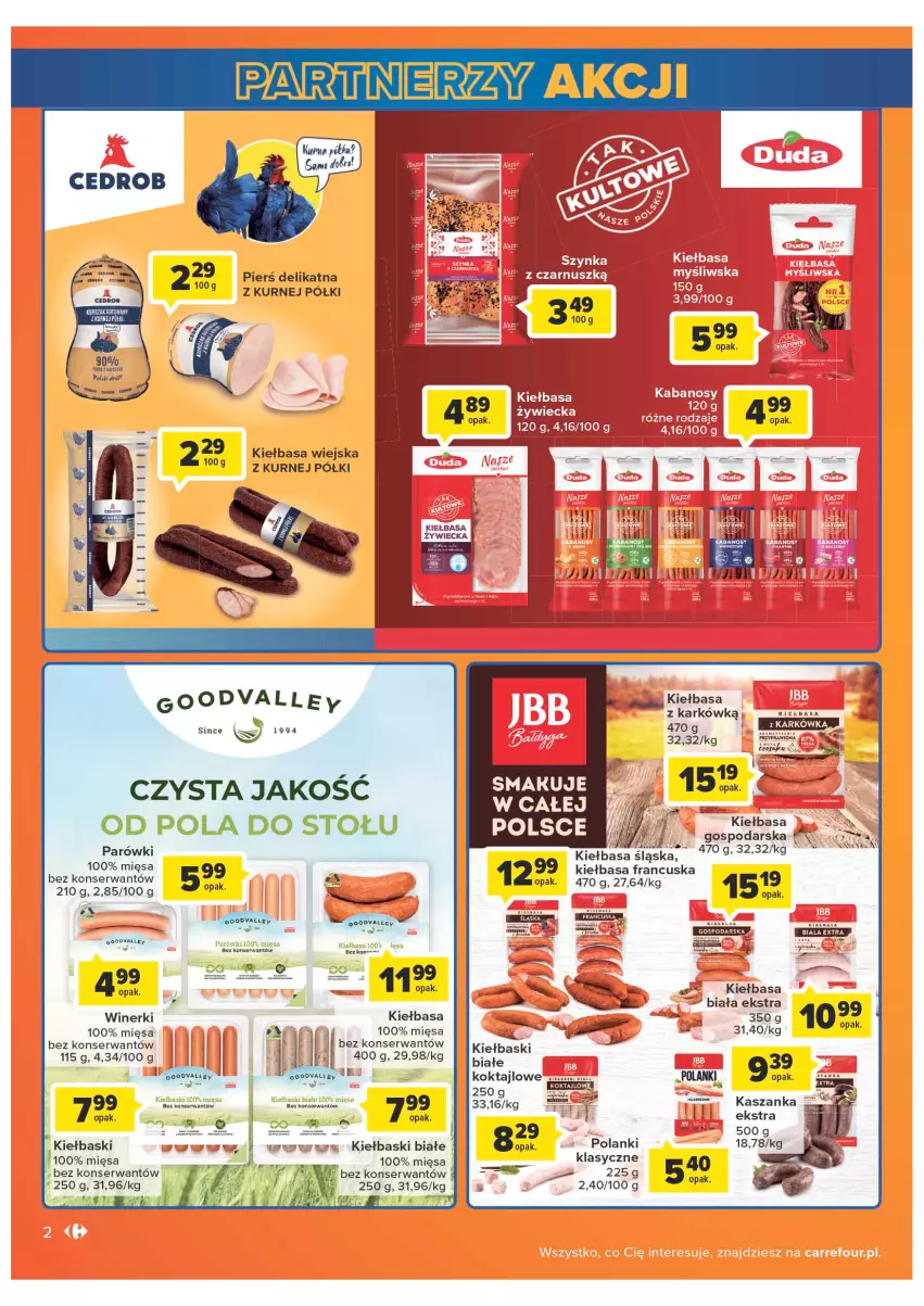 Gazetka promocyjna Carrefour - Gazetka Carrefour - ważna 05.07 do 30.07.2022 - strona 2 - produkty: Fa, Kasza, Kaszanka, Kiełbasa, Kiełbasa śląska, Kiełbasa wiejska, Kiełbaski białe, Kurczak, Lanki, Parówki, Półka, Ser