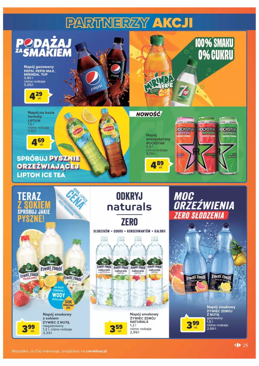 Gazetka promocyjna Carrefour - Gazetka Carrefour - ważna 05.07 do 30.07.2022 - strona 25 - produkty: 7up, Gra, Ice tea, Lipton, Mirinda, Napój, Napój gazowany, Pepsi, Pepsi max, Ser, Sok