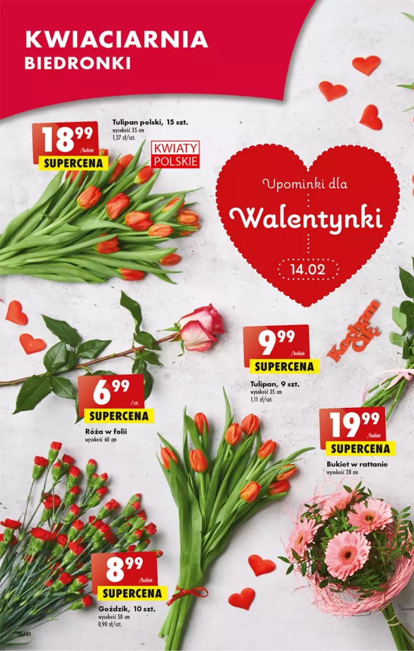 Gazetka promocyjna Biedronka - ważna 13.02 do 18.02.2023 - strona 10 - produkty: Bukiet, Róża, Sok, Tulipan