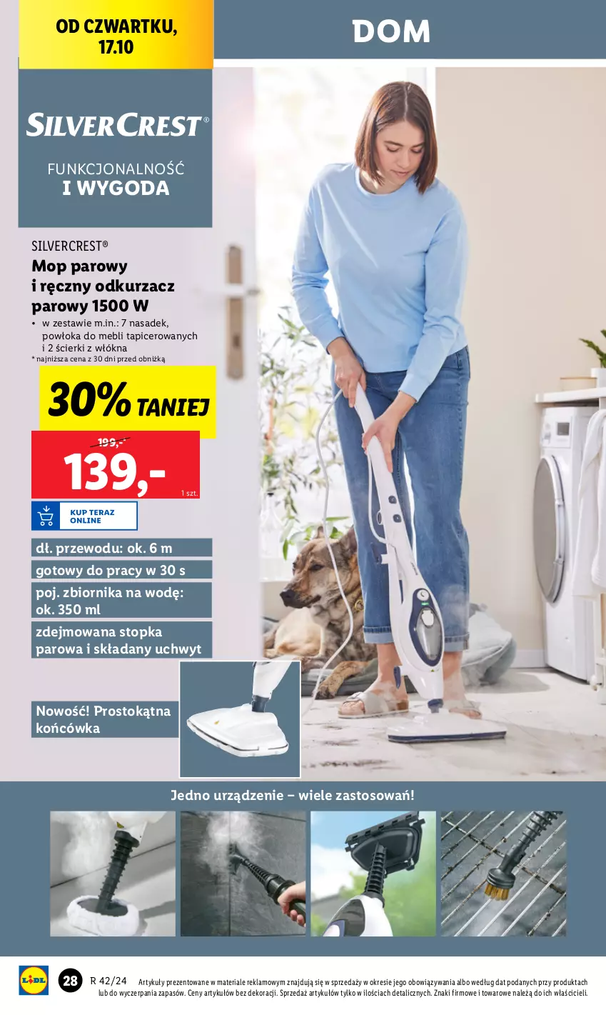 Gazetka promocyjna Lidl - GAZETKA - ważna 14.10 do 19.10.2024 - strona 30 - produkty: Mop, Mop parowy, Odkurzacz, Silvercrest, Top