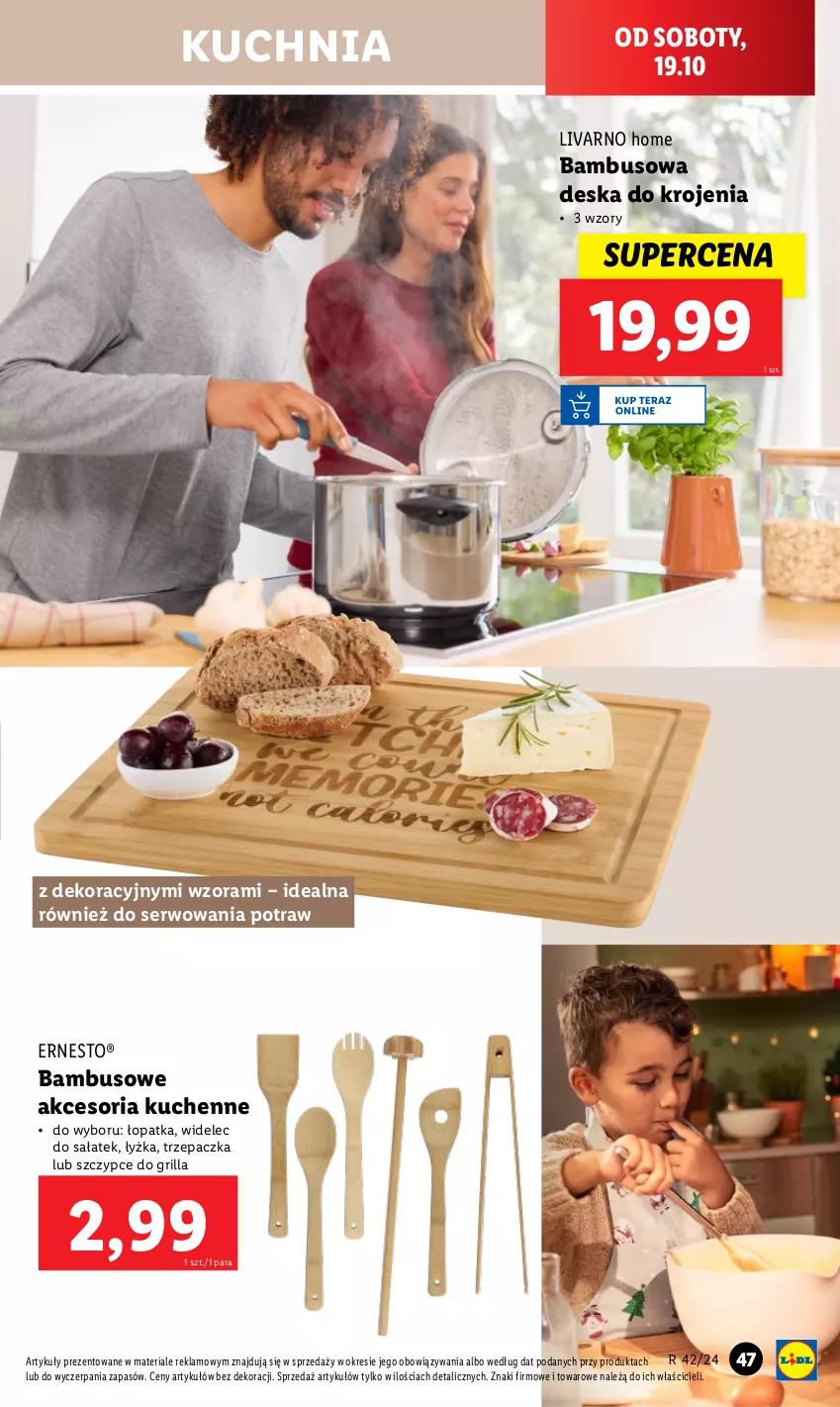 Gazetka promocyjna Lidl - GAZETKA - ważna 14.10 do 19.10.2024 - strona 51 - produkty: Deska do krojenia, Grill, Ivar, Kuchnia, Sałat, Ser, Szczypce, Trzepaczka, Widelec