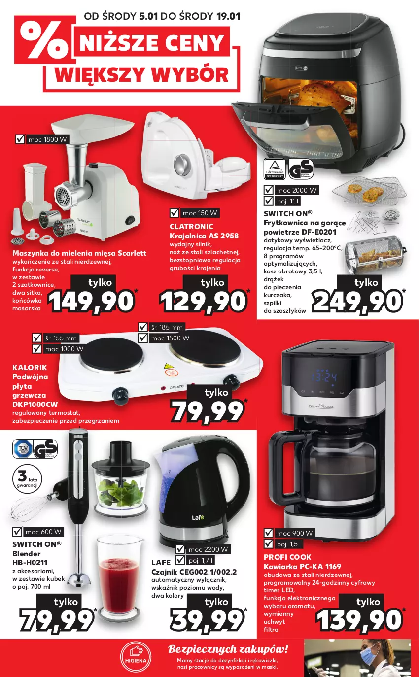 Gazetka promocyjna Kaufland - Oferta specjalna - ważna 05.01 do 19.01.2022 - strona 4 - produkty: Blender, Czajnik, Gra, Kawiarka, Kosz, Kubek, Kurczak, Maszynka, Maszynka do mielenia, Piec, Płyta, Szynka, Termos, Top