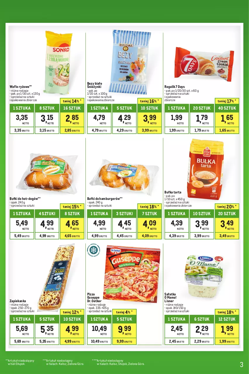 Gazetka promocyjna Makro - Kupujesz więcej płacisz mniej - ważna 01.07 do 31.07.2023 - strona 3 - produkty: 7 Days, Bezy, Bułka, Bułka tarta, Burger, Dr. Oetker, Hamburger, Lisner, Pizza, Rogal, Ryż, Sałat, Sałatka, Tarta, Wafle, Zapiekanka