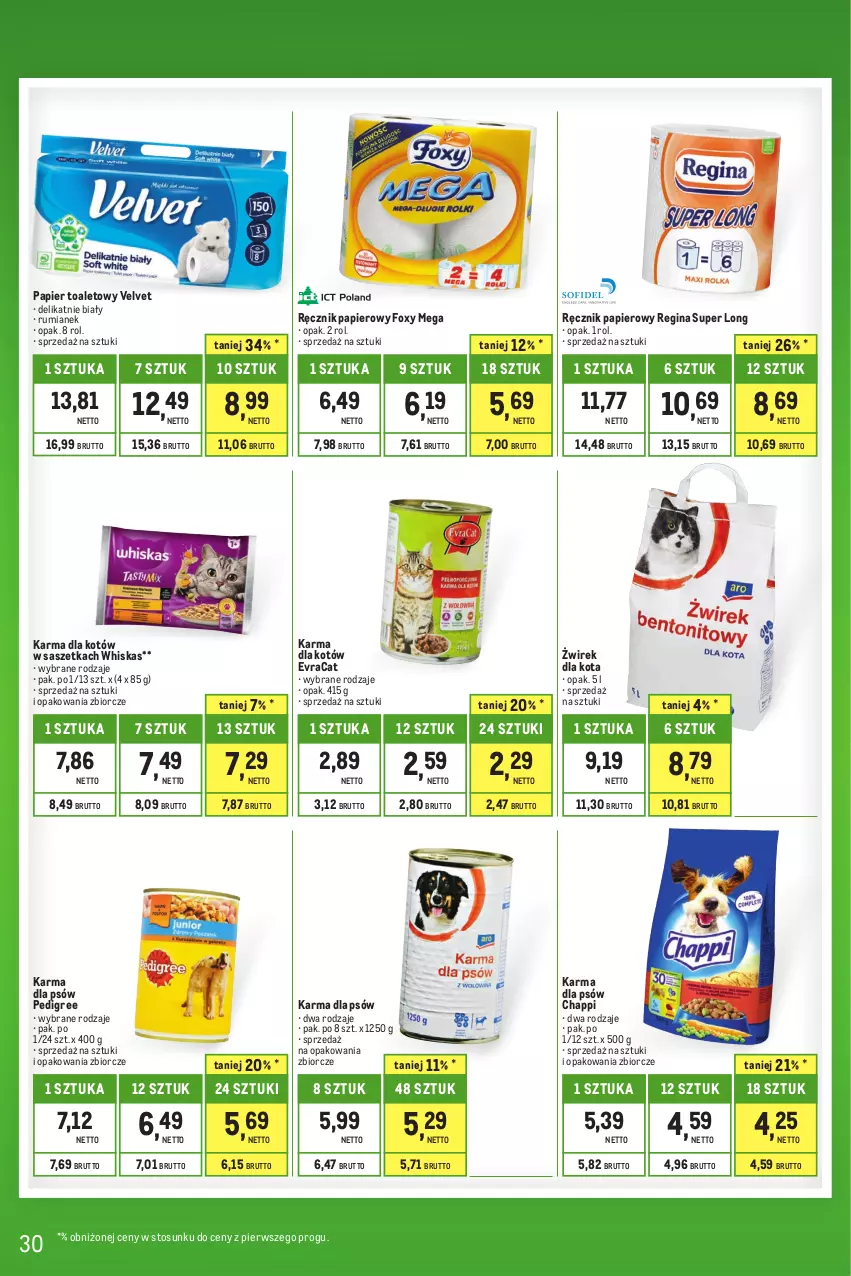 Gazetka promocyjna Makro - Kupujesz więcej płacisz mniej - ważna 01.07 do 31.07.2023 - strona 30 - produkty: Chappi, Foxy, Gin, Papier, Papier toaletowy, Pedigree, Ręcznik, Rum, Velvet, Whiskas