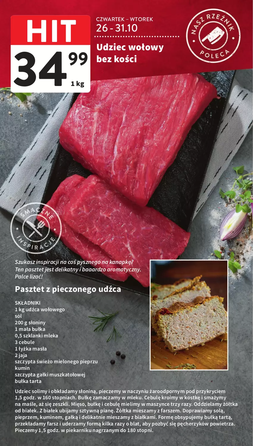 Gazetka promocyjna Intermarche - Gazetka Intermarche - ważna 26.10 do 31.10.2023 - strona 22 - produkty: Bułka, Bułka tarta, Fa, Jaja, Lanki, Mięso, Mus, Pasztet, Piec, Piekarnik, Pieprz, Por, Sól, Tarta, Top, Udziec wołowy