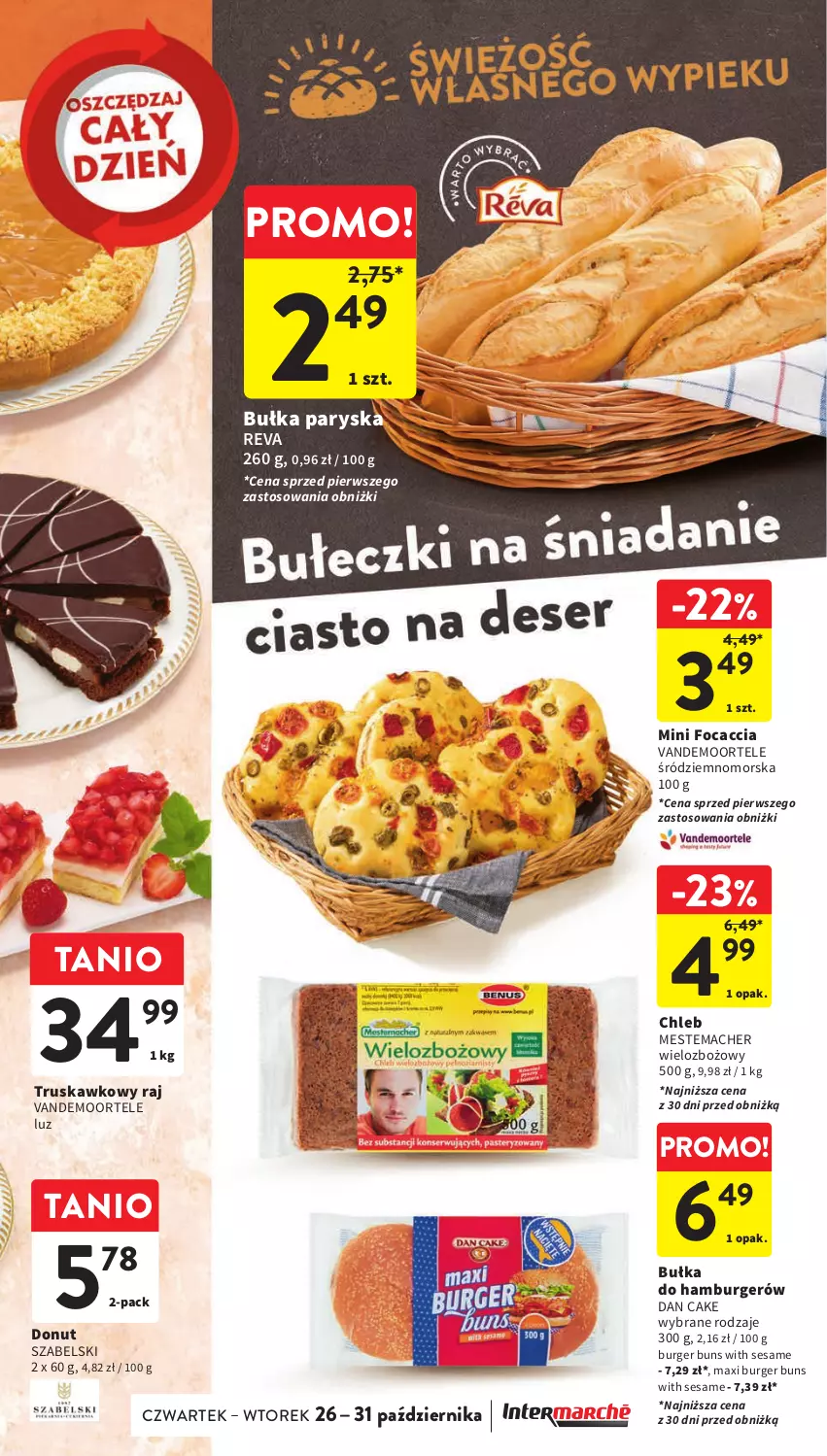 Gazetka promocyjna Intermarche - Gazetka Intermarche - ważna 26.10 do 31.10.2023 - strona 25 - produkty: Bułka, Burger, Chleb, Dan Cake, Donut, Focaccia, Hamburger