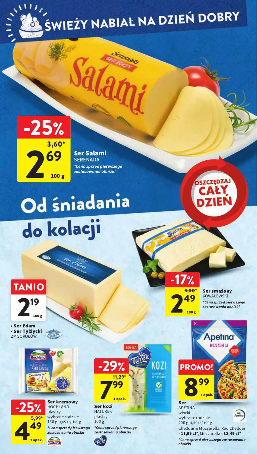 Gazetka promocyjna Intermarche - Gazetka Intermarche - ważna 26.10 do 31.10.2023 - strona 28 - produkty: Cheddar, Edam, Hochland, Mozzarella, NaTurek, Salami, Ser, Ser kozi, Ser salami, Ser tylżycki, Sok, Sokołów