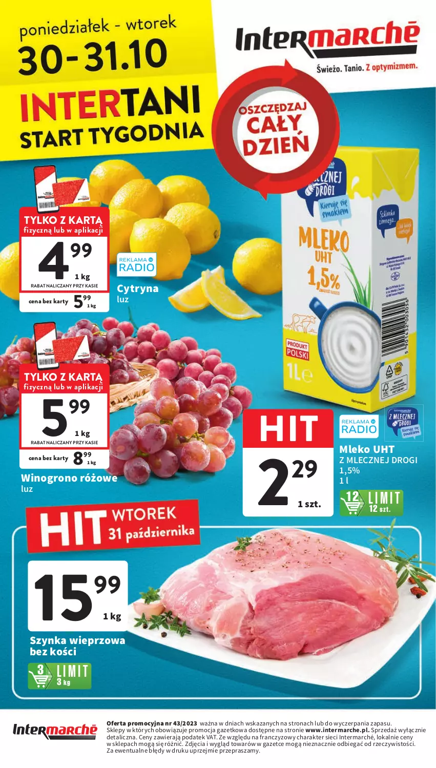 Gazetka promocyjna Intermarche - Gazetka Intermarche - ważna 26.10 do 31.10.2023 - strona 40 - produkty: Mleko, Szynka, Szynka wieprzowa, Wino