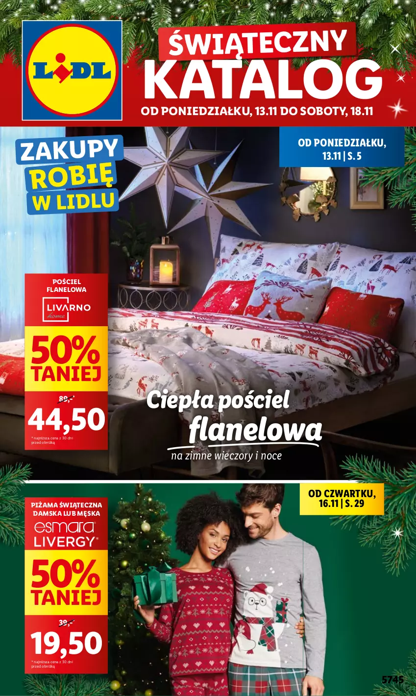 Gazetka promocyjna Lidl - GAZETKA - ważna 13.11 do 18.11.2023 - strona 1 - produkty: Piżama, Pościel, Pościel flanelowa