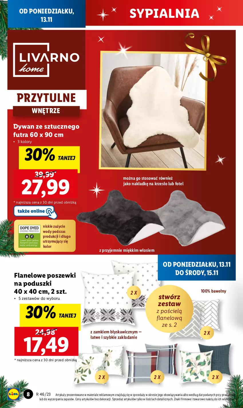 Gazetka promocyjna Lidl - GAZETKA - ważna 13.11 do 18.11.2023 - strona 10 - produkty: Dywan, Fotel, Krzesło, Pościel, Sypialnia