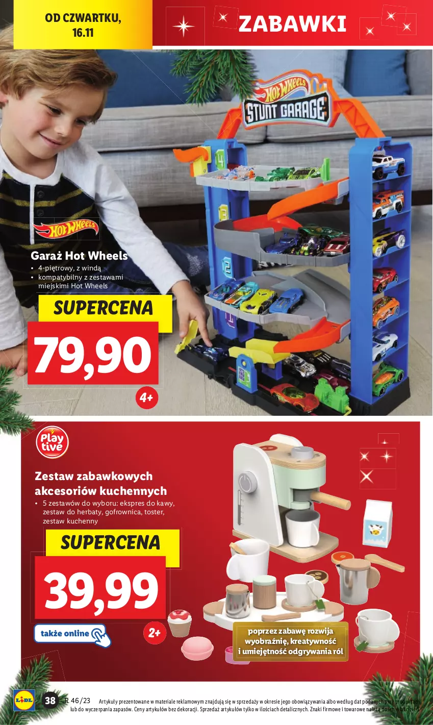 Gazetka promocyjna Lidl - GAZETKA - ważna 13.11 do 18.11.2023 - strona 38 - produkty: Garaż, Gofrownica, Gry, Hot Wheels, Toster